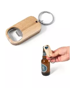 Abridor de Garrafas em Inox e Bambu Personalizado