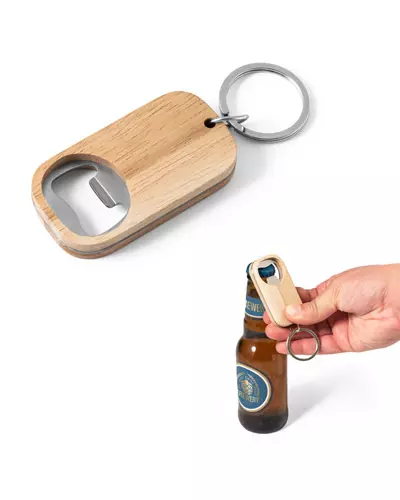 Abridor de Garrafas em Inox e Bambu Personalizado