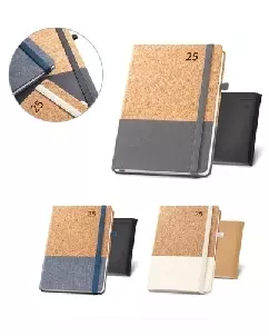 Agenda em Cortica e Linho Personalizada