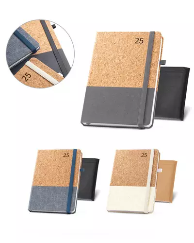 Agenda em Cortica e Linho Personalizada