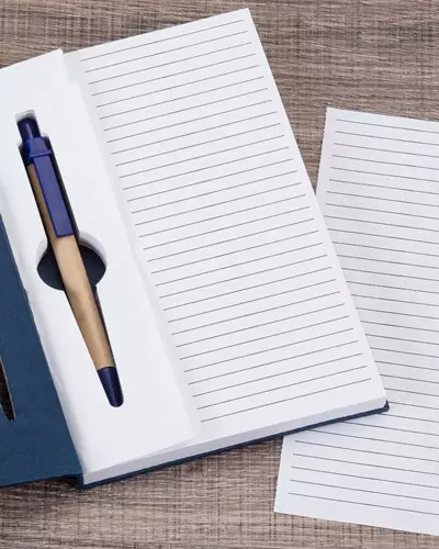 Bloco de Anotações com Mini Caneta