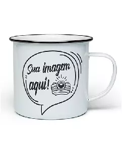 Caneca de Aluminio Branca Personalizada