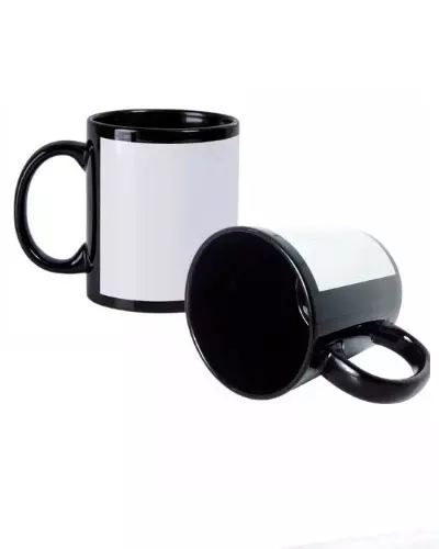 Caneca Preta De Ceramica Personalizada