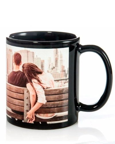 Caneca Preta De Ceramica Personalizada