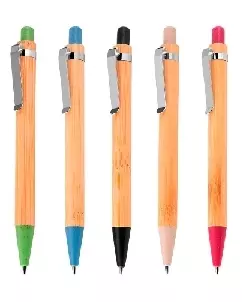 Caneta Bambu e Metal Personalizada para Brinde