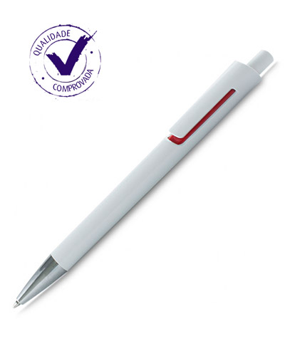 Caneta Branca Personalizada