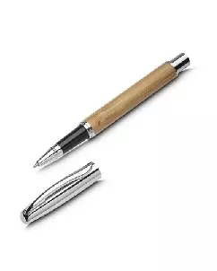 Caneta de Metal com Detalhes em Bambu Personalizada