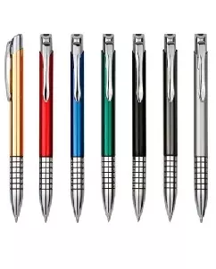 CANETA DE METAL PRATEADA PERSONALIZADA