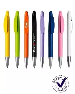 Caneta Esferográfica com ponteira cromada