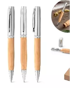 Caneta Esferografica em bambu personalizada