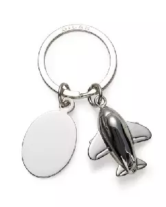 Chaveiro de Metal Avião com Resina