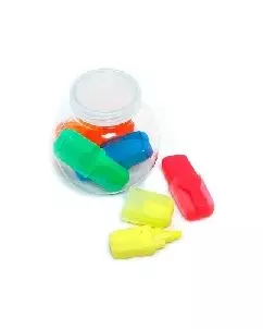 CONJUNTO DE MARCA TEXTO PERSONALIZADO NO POTE 