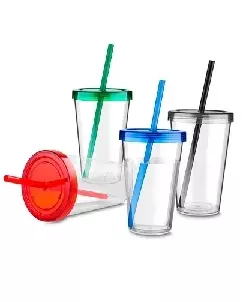 Copo de Acrílico com Tampa Personalizado