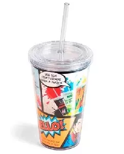 Copo de Acrilico Personalizado com Canudo