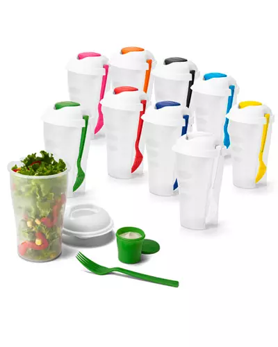 Copo para Salada Personalizado com Garfo e Molheira