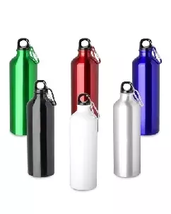 Garrafa de Alumínio com Gancho para Mochila Personalizada