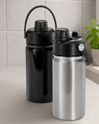 Garrafa termica com gravação laser corporativa