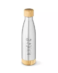 Garrafa Termica com Tampa em Bambu Personalizada