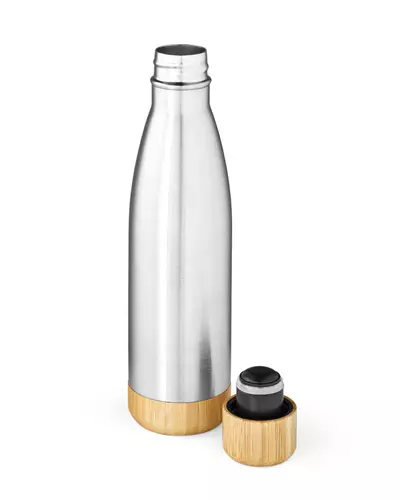 Garrafa Termica com Tampa em Bambu Personalizada