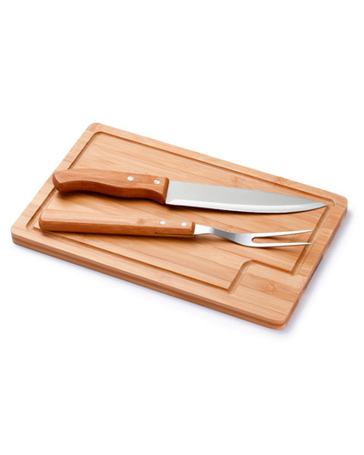 Kit Churrasco Tabua Faca e Garfo para Brindes