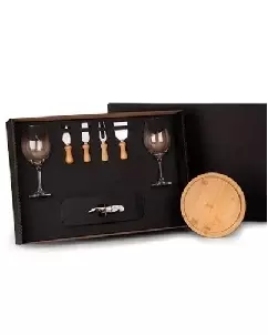 Kit Queijo e vinho Personalizado com Abridor e Saca Rolhas