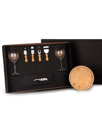 Kit Queijo e vinho Personalizado com Abridor e Saca Rolhas