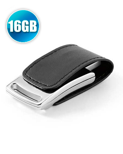 Pen drive 16 GB em Couro com Imã para Brindes